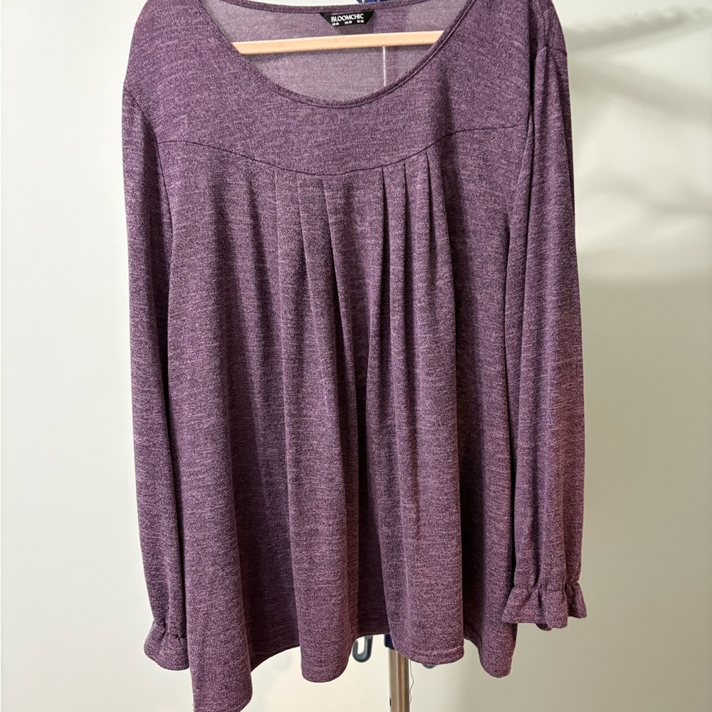 BloomChic Plum Long Sleeve Blouse